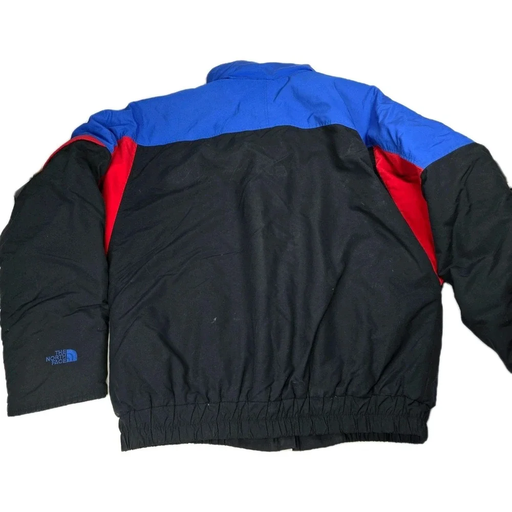 The North Face Colorblock Puffer Jacket Blue‎ Red Black Zip Up Insulated XL USA